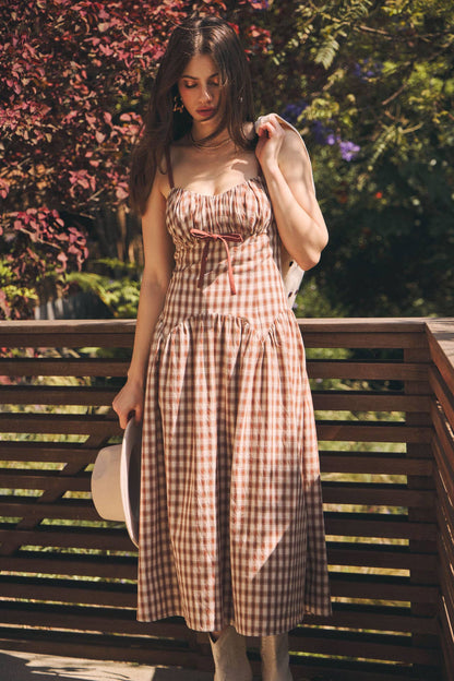 Daphne plaid midi dress