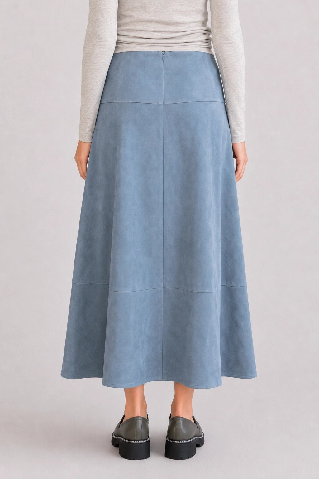 Bonnie suede midi skirt