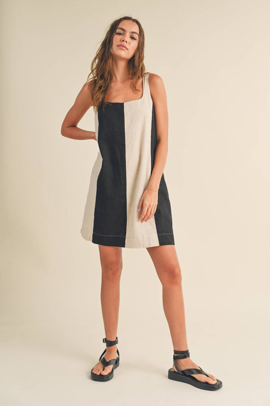 Louise striped linen mini dress