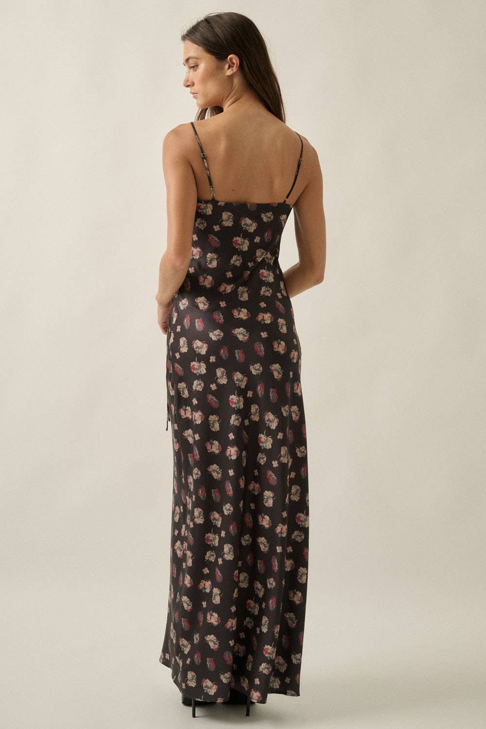 Meadow Floral Satin Tie Maxi Dress