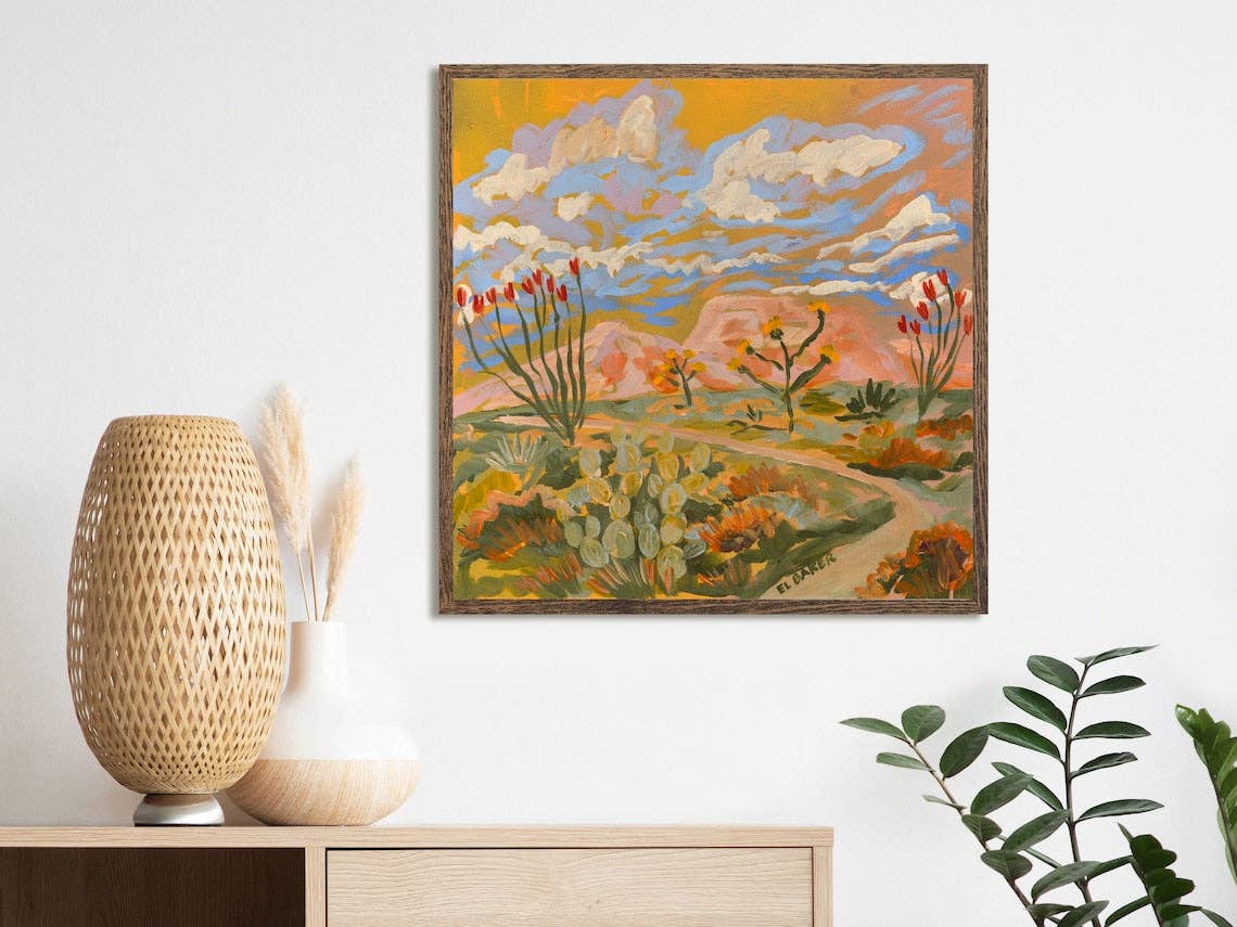 Yellow Southwestern Desert Landscape Print
