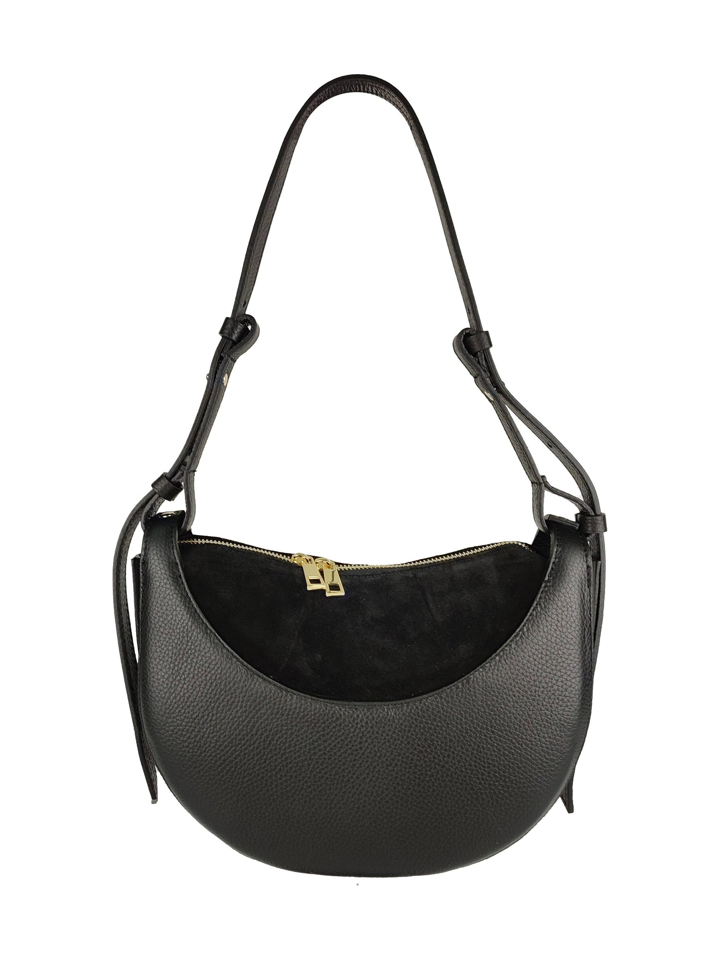 Crescent suede shoulder bag