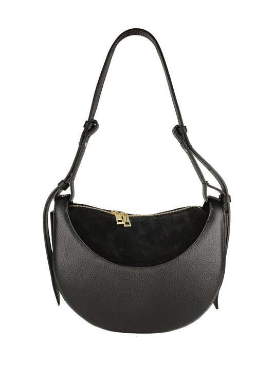 Crescent suede shoulder bag