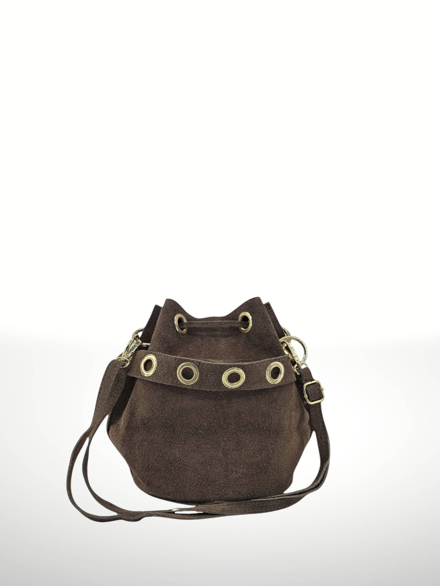 Arlecchino Suede Leather Bucket Bag