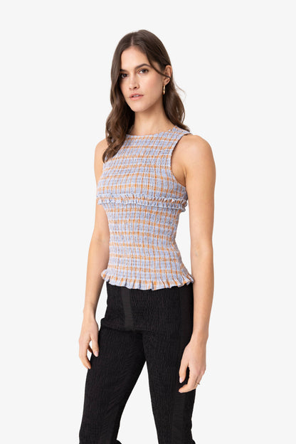 Mona Smocked Gingham Top