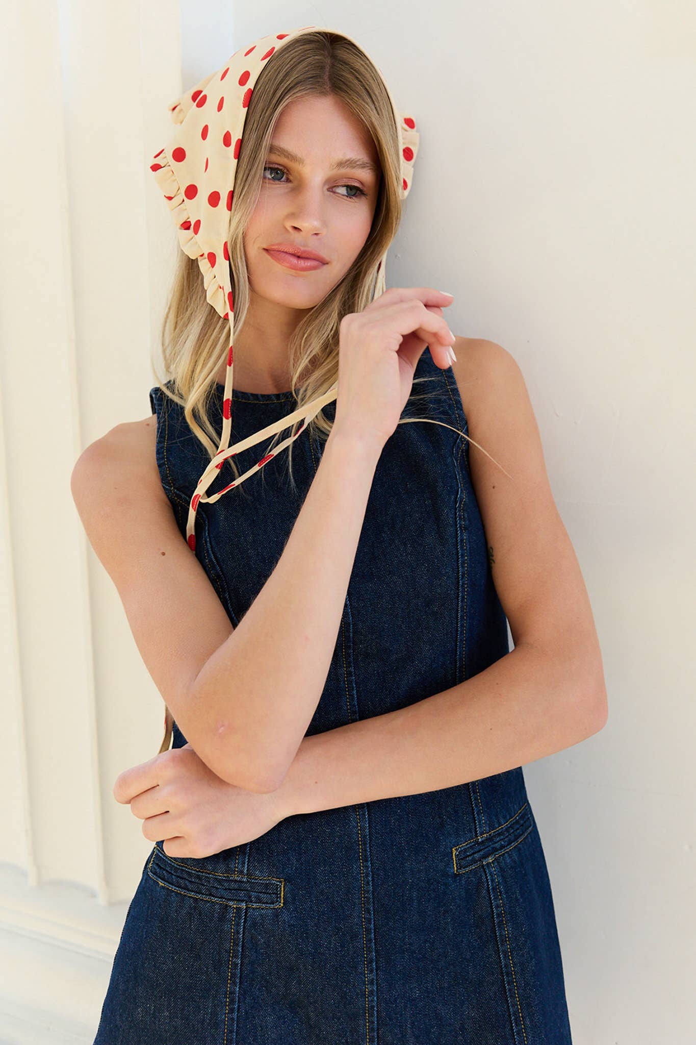 Mazzy Sleeveless Denim A-Line Mini Dress