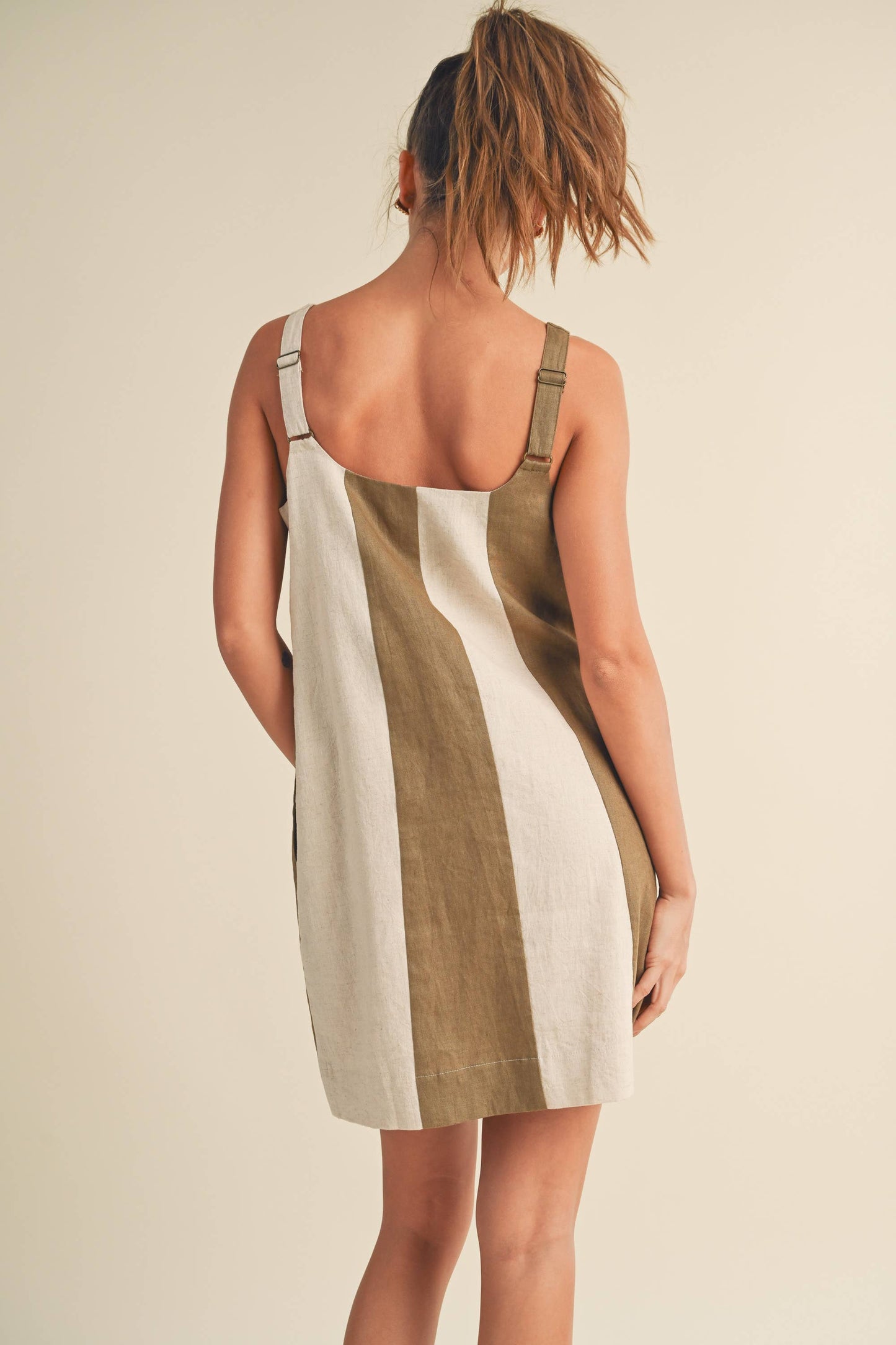 Louise striped linen mini dress