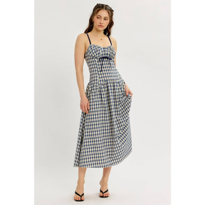 Daphne plaid midi dress