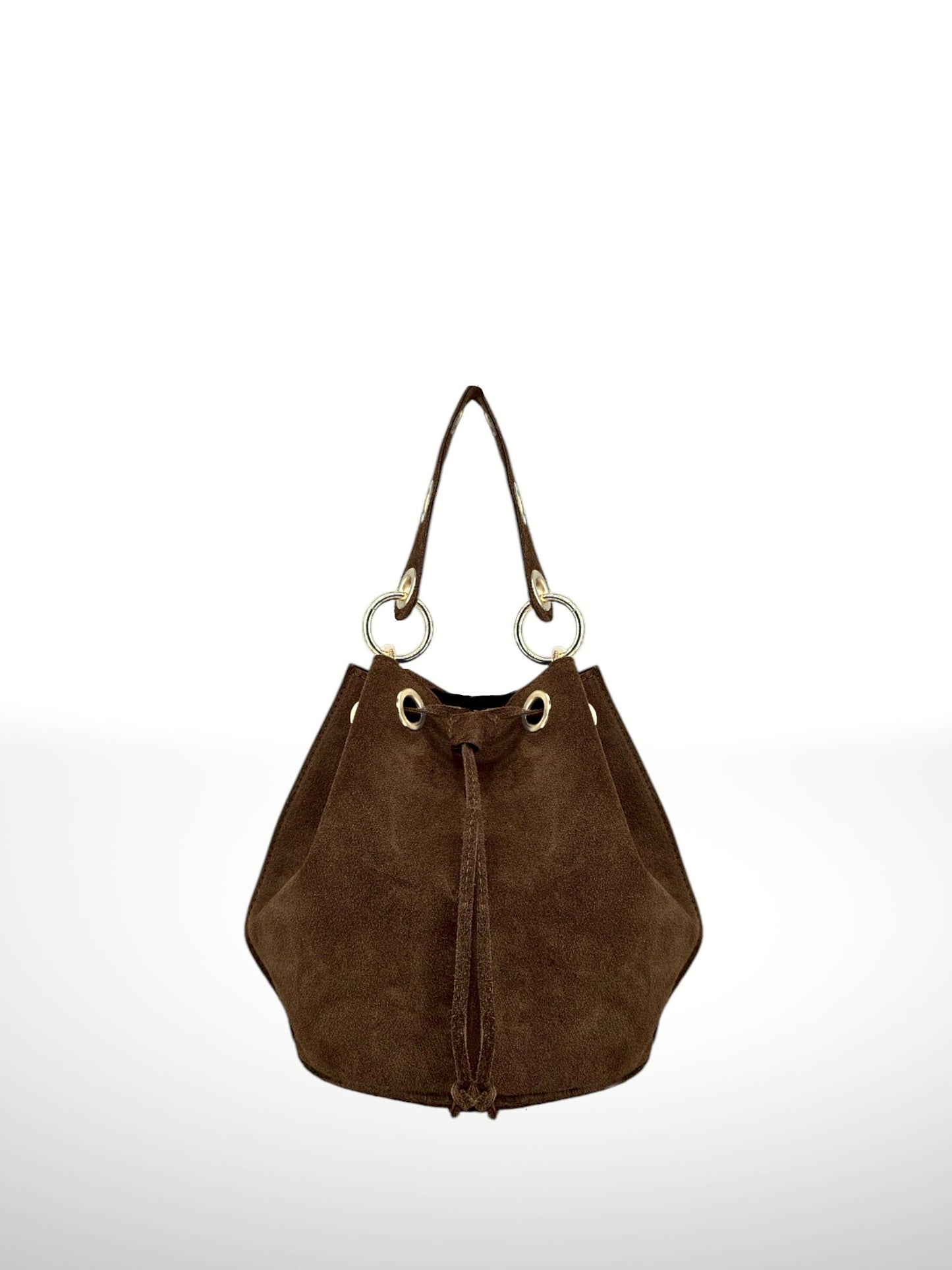 Arlecchino Suede Leather Bucket Bag