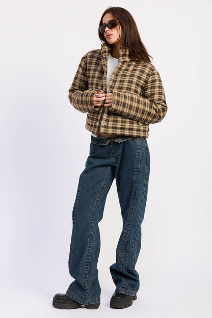 Ari plaid puffer jacket
