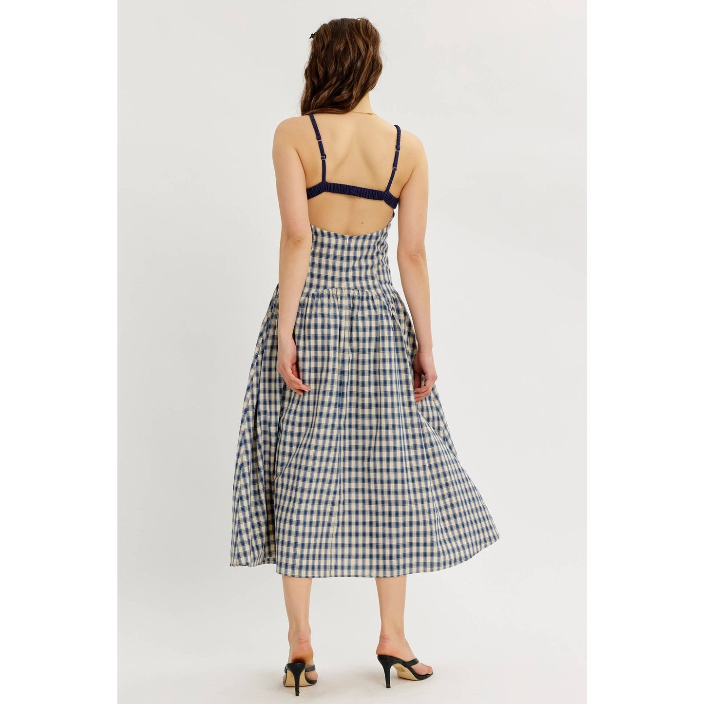 Daphne plaid midi dress