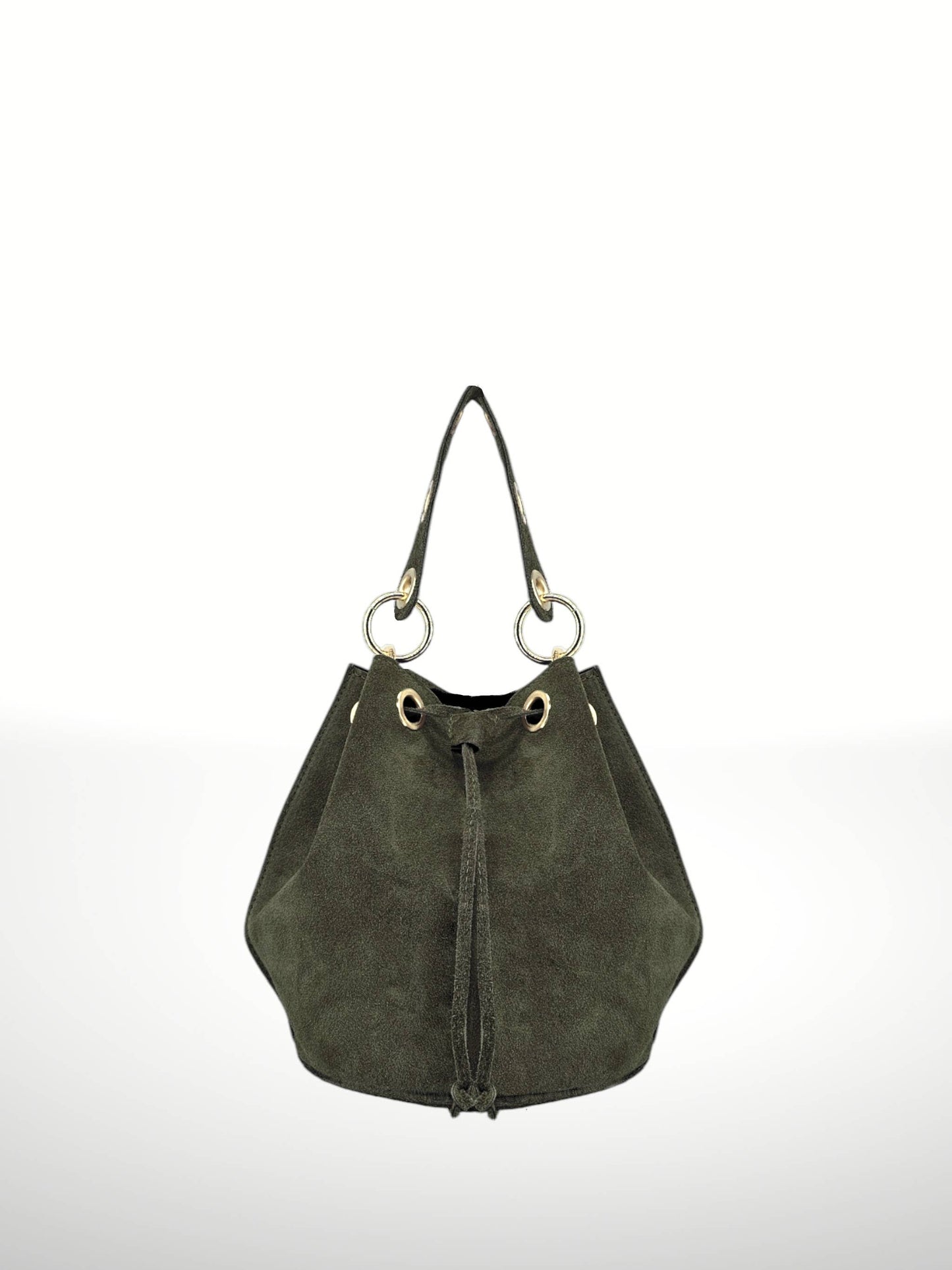 Arlecchino Suede Leather Bucket Bag