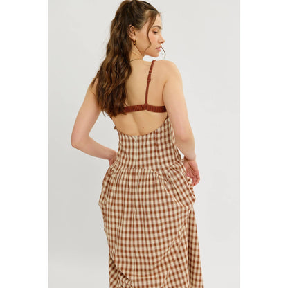 Daphne plaid midi dress