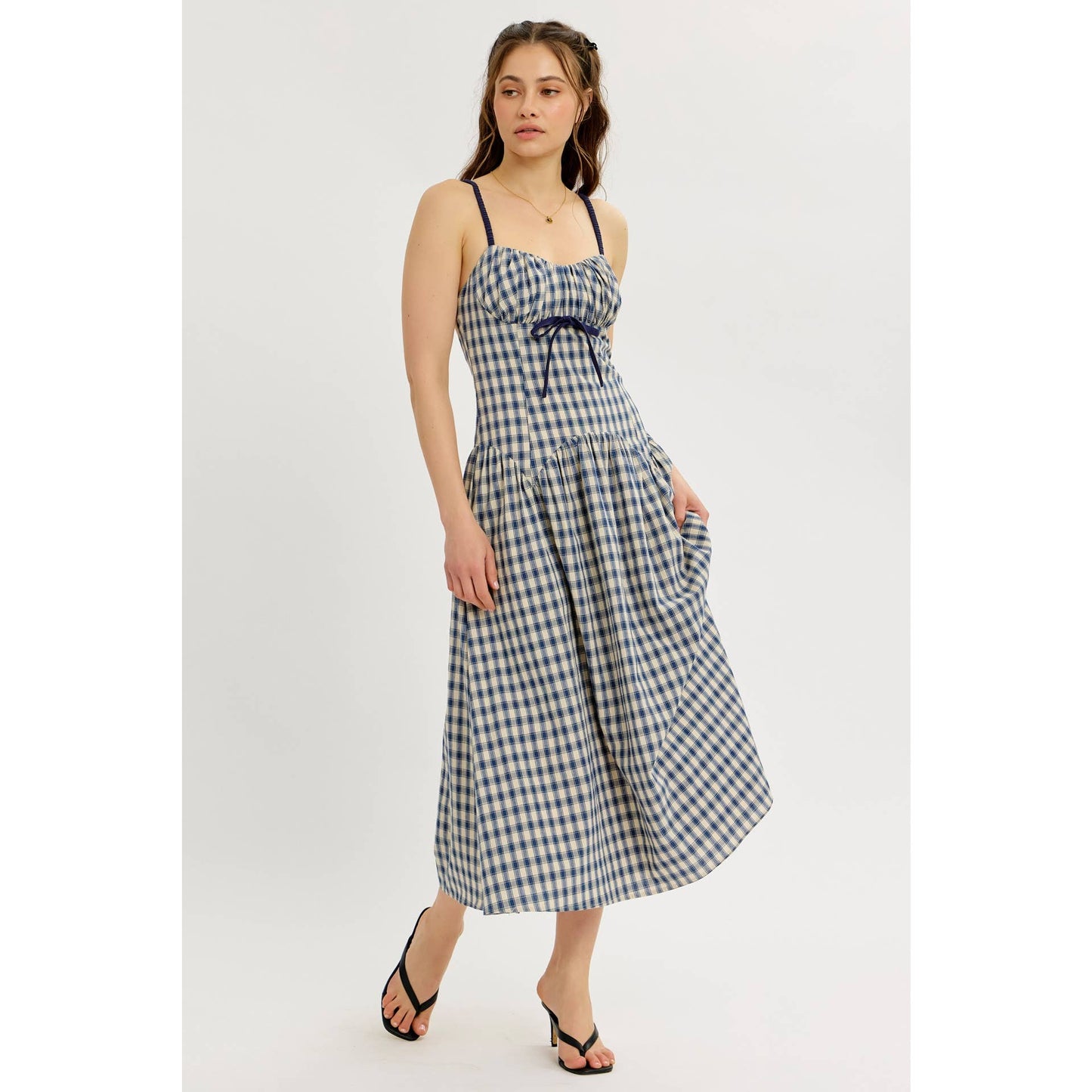 Daphne plaid midi dress