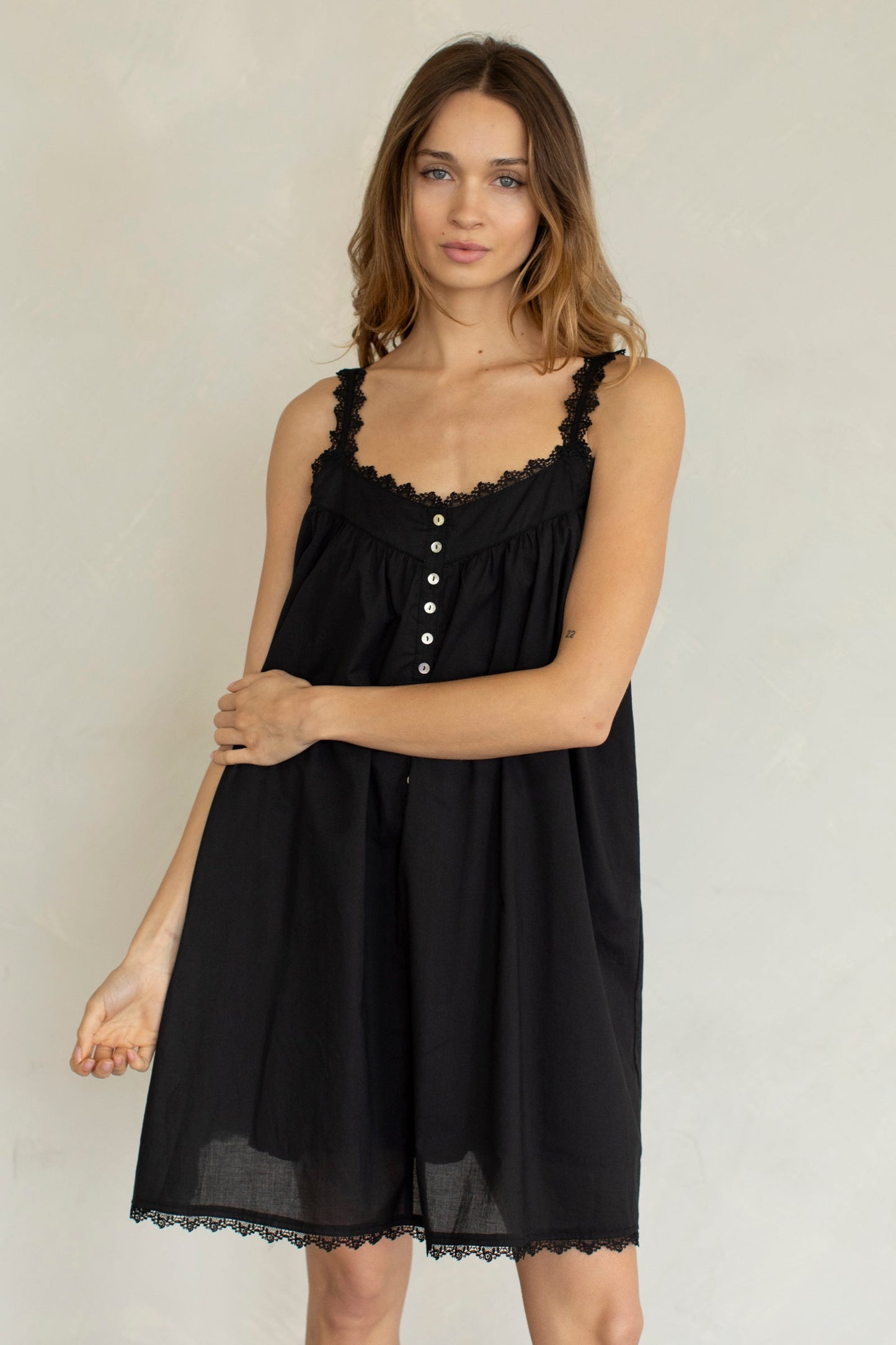 Maya Lace Trim Mini Dress