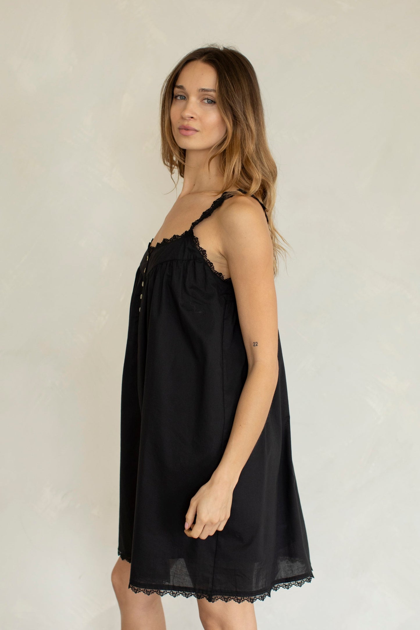 Maya Lace Trim Mini Dress
