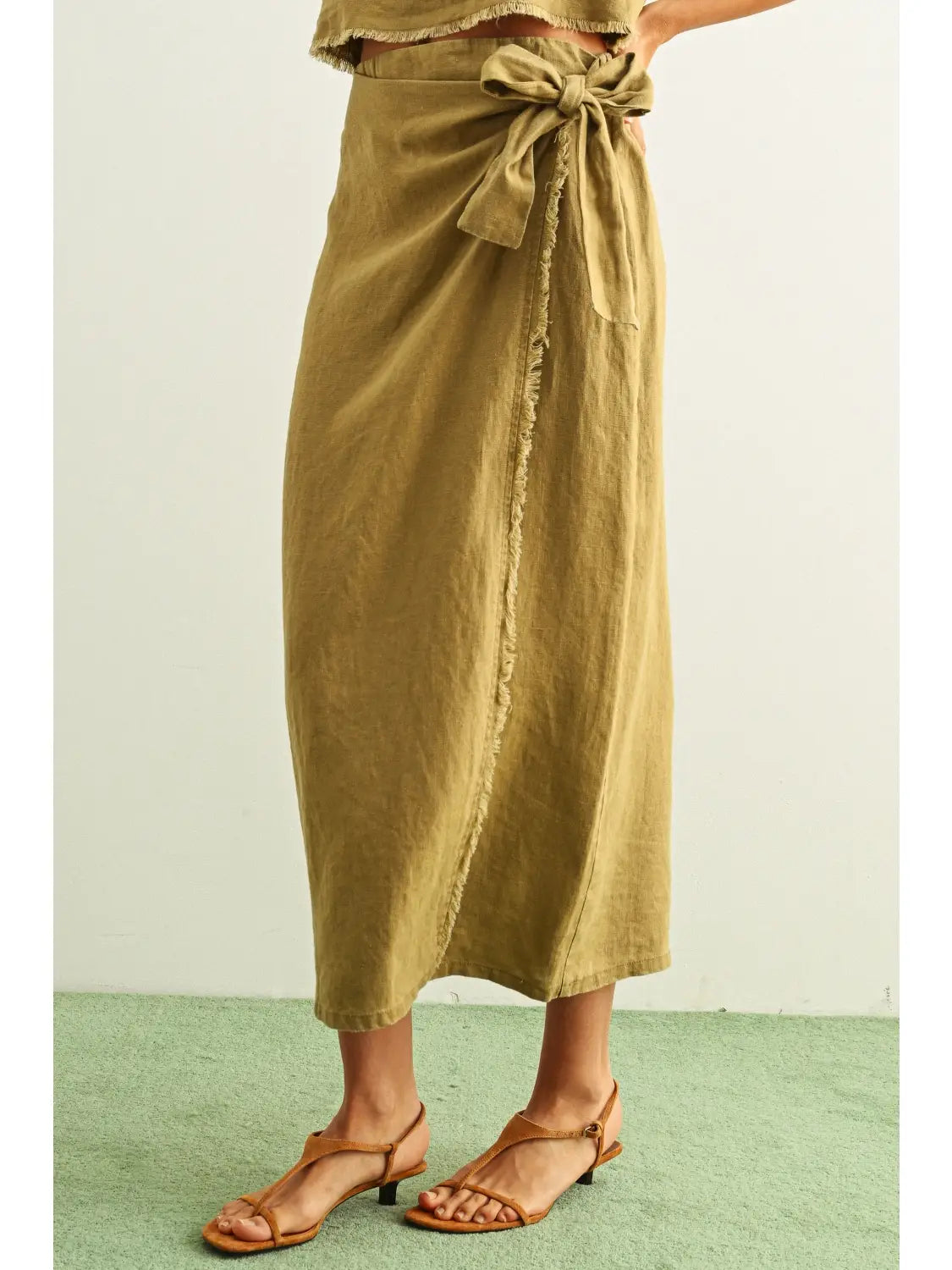 Julie Raw Hem Wrap Skirt