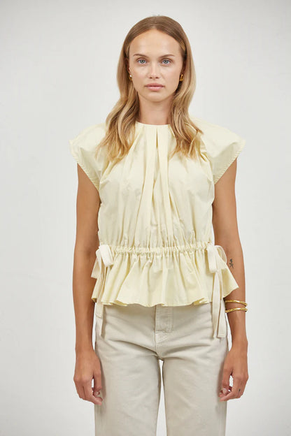 Nais Pleated Peplum Top